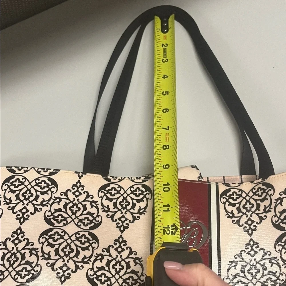 Brighton Cream and Burgundy Patterned Large Tote